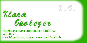 klara opolczer business card